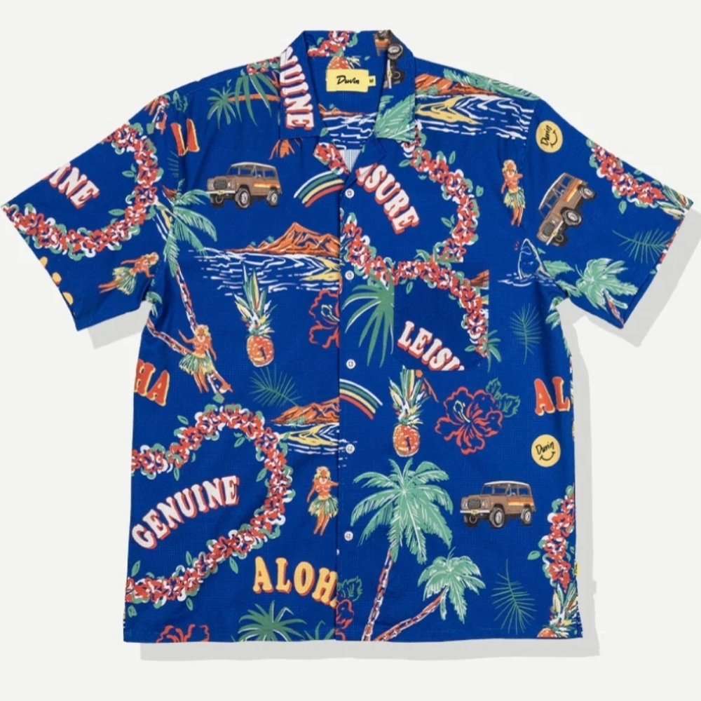 Duvin Palm Leisure Stretch Buttonup